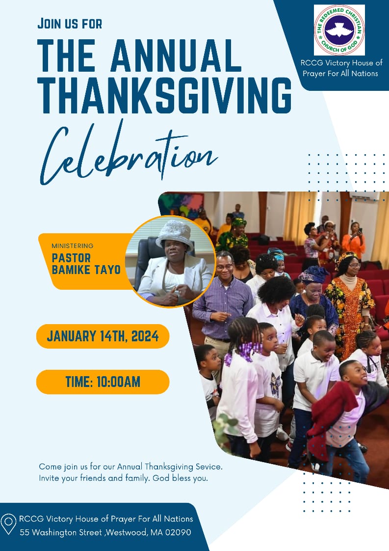 Annual Thanksgiving Service RCCG Victory House of Prayer For All Nations